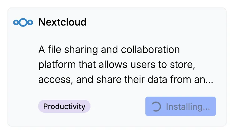 Nextcloud installing