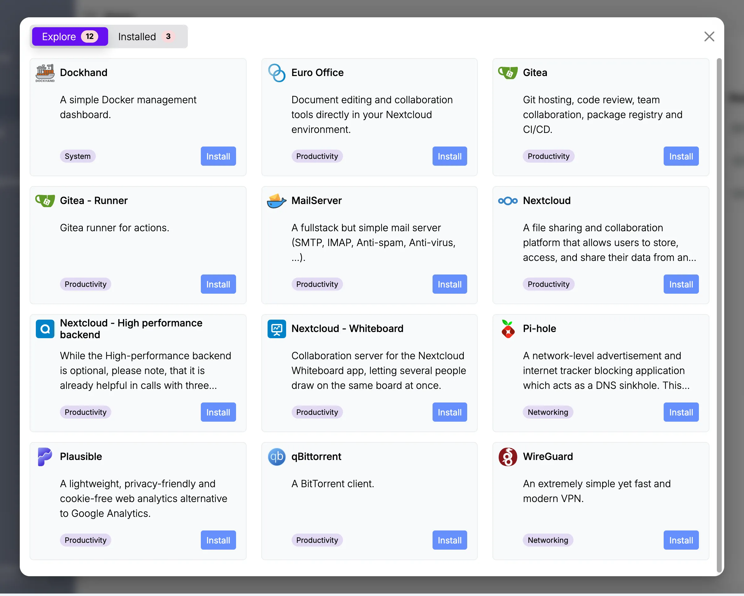The App center