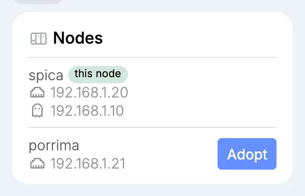A node ready to be adopted