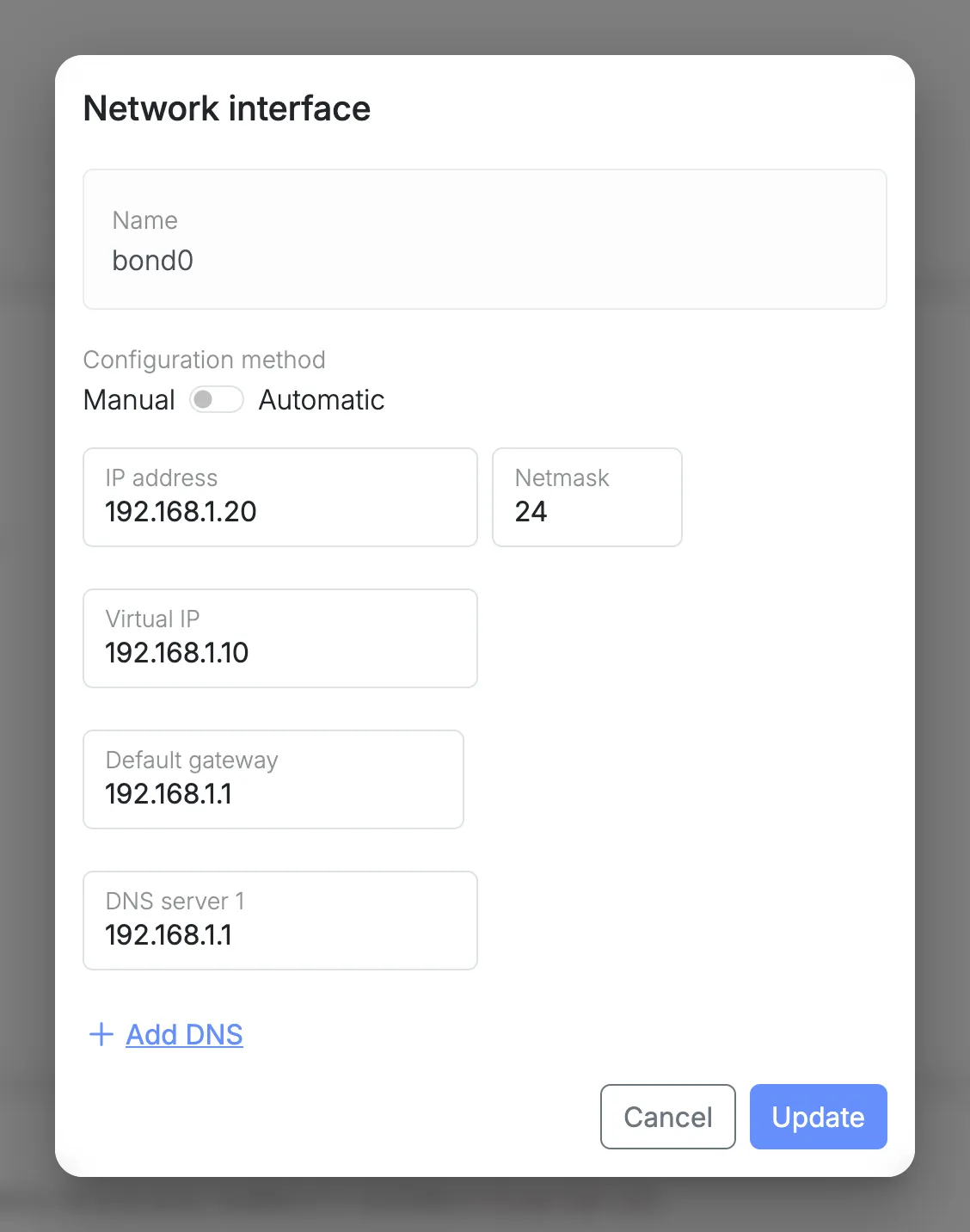 Editing the interface