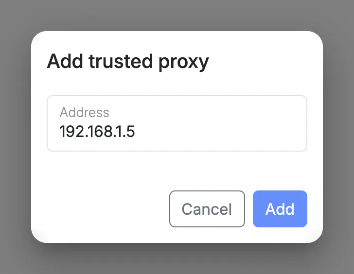 Adding a trusted proxy