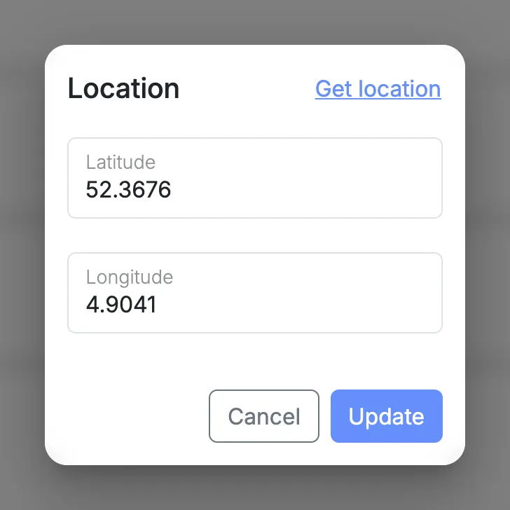 The location form