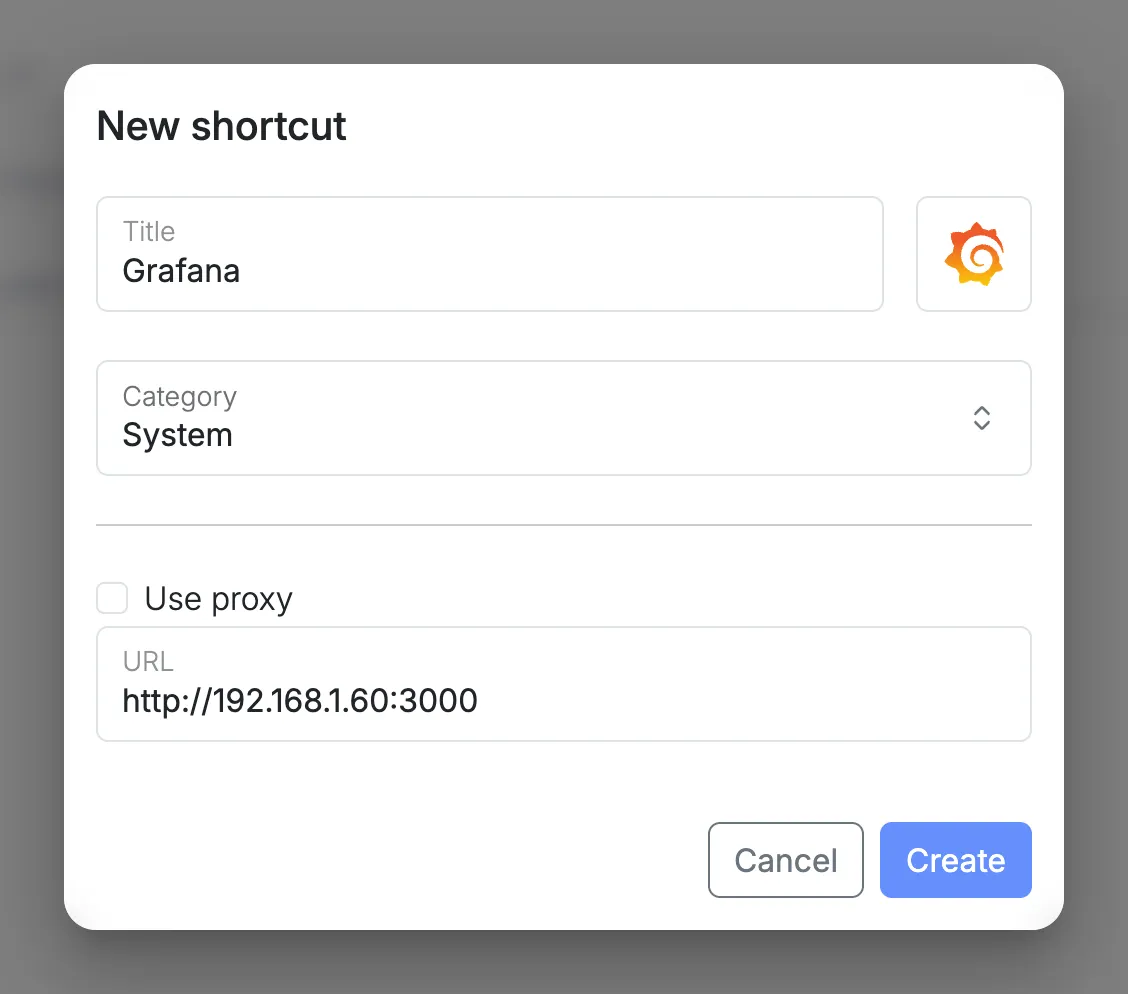Adding a shortcut