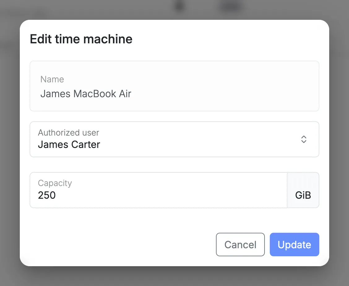 Editing a time machine