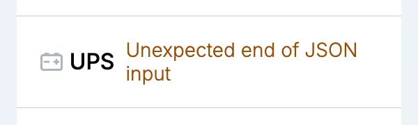 A UPS reading that could not be used