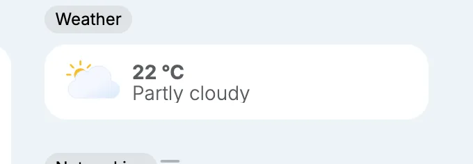The weather on the Dashboard